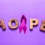 Alzheimer's Disease Ribbon purple with word "hope"